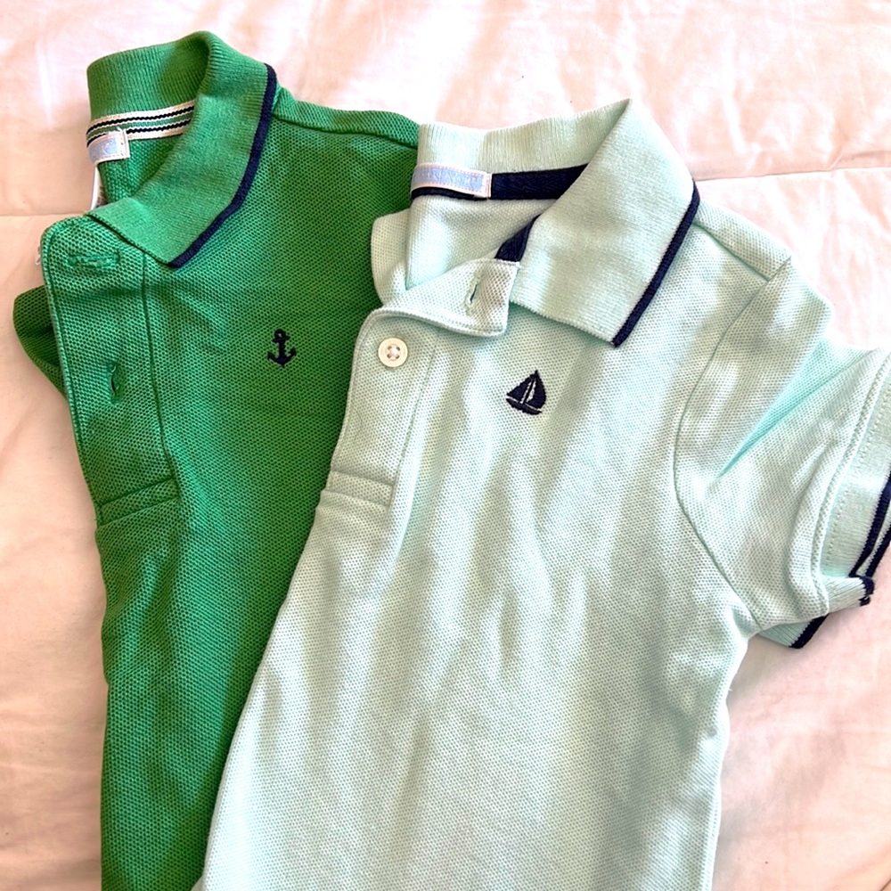 2 Janie and Jack polo shirts for little boys.